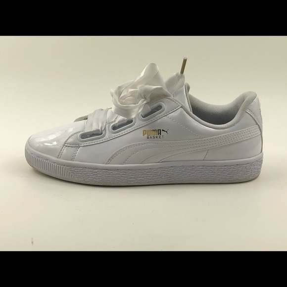 puma basket heart patent women's sneakers